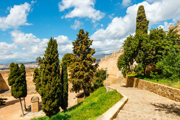 Fototapeta premium Gibralfaro castle (Alcazaba de Malaga) in Malaga, Costa del Sol, Spain
