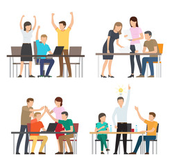 Successful Team Business Idea Vector Illustration