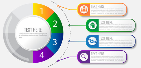  Infographics vector design for marketing or financial business report, diagram and layout with 4 steps processes