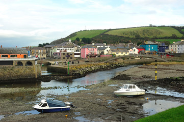Fototapeta na wymiar View of Aberaeron harbour