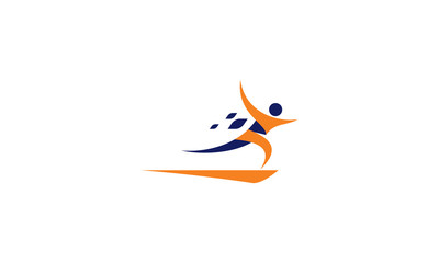 people ran the vector logo icon