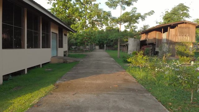 Old public school in Asian country, Thailand 
