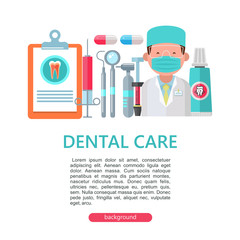 Dental care. Vector illustration in flat style.