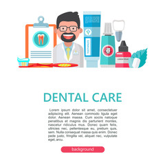 Dental care. Vector illustration in flat style.