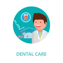 Dental care. Vector illustration in flat style.