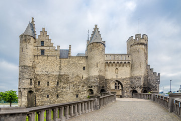 Fototapeta premium View at the Hetsteen castle in Antwerp - Belgium