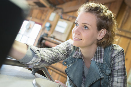 female woodworker