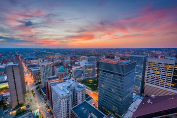 Sunset over downtown Baltimore, Maryland - obrazy, fototapety, plakaty
