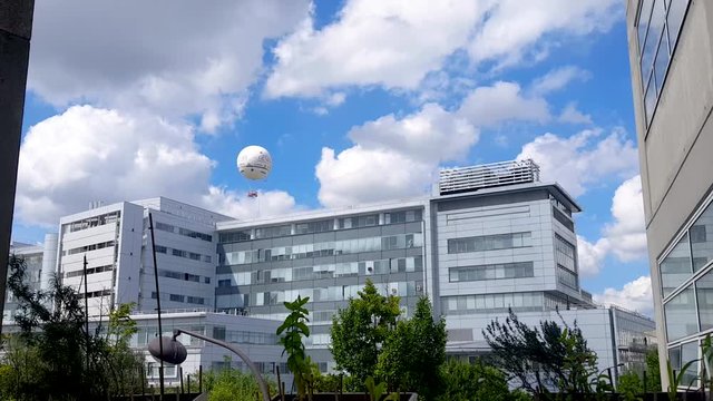 View of the American Hospital in Paris with the Generali balloon