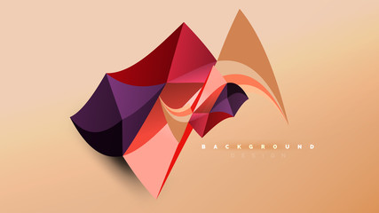 Abstract background - geometric origami style shape composition, triangular low poly design concept. Colorful trendy minimalistic illustration