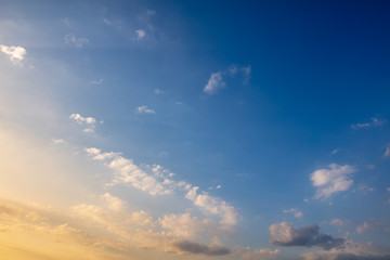 Clouds in the sky at sunset as background
