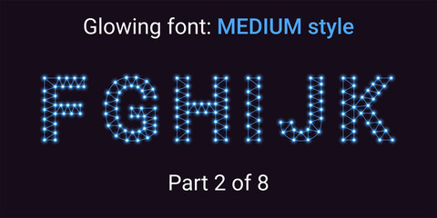 Blue Glowing font in the Outline style