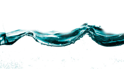 Water smooth wave in a wave isolated on white background