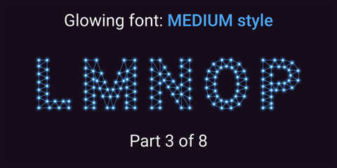 Blue Glowing font in the Outline style