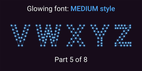 Fototapeta premium Blue Glowing font in the Outline style