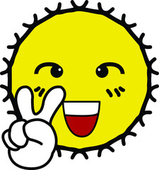  Glory Cheerful with smiling face yellow sun cartoon