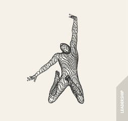 Leadership concept. Emblem for sport championship. 3d vector Illustration.