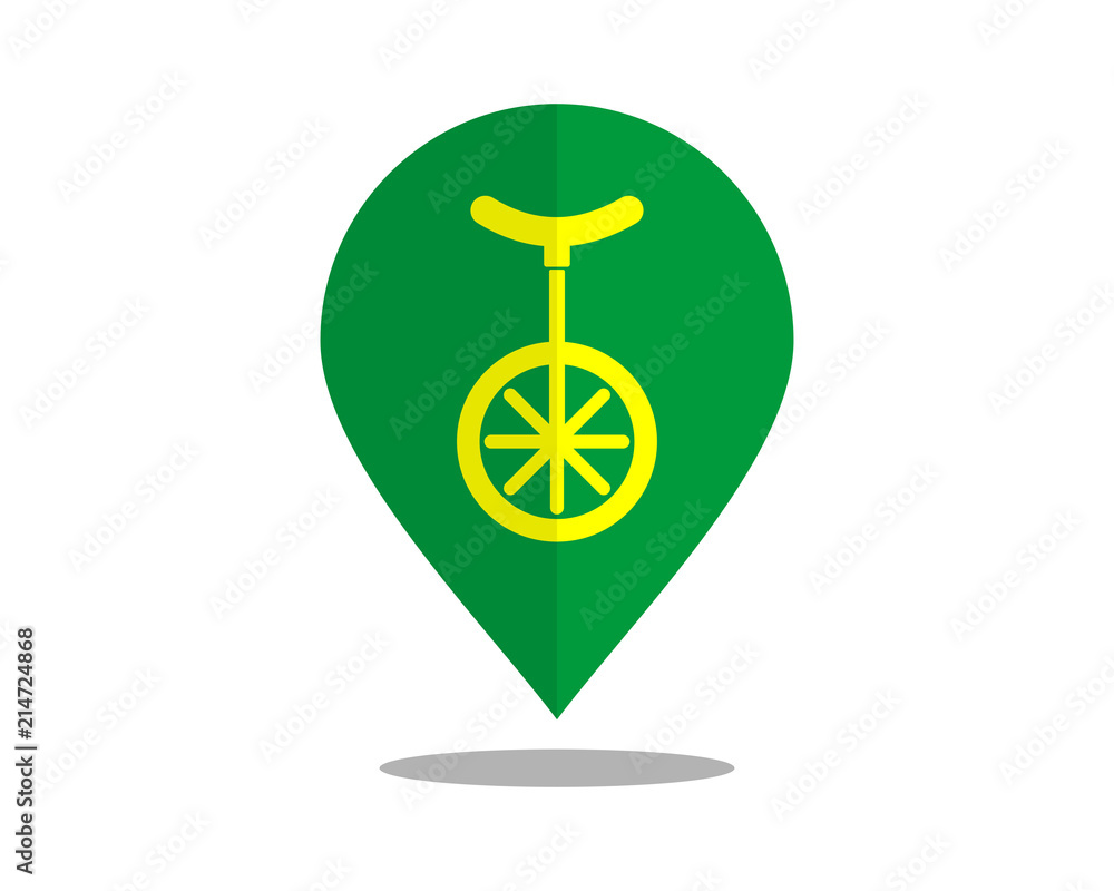 Canvas Prints one wheel icon marker pin path image vector icon logo