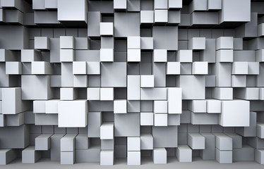 Abstract Cubes Background. 3D Render