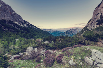 Beautiful valley in Julian Alps mountains, Slovenia