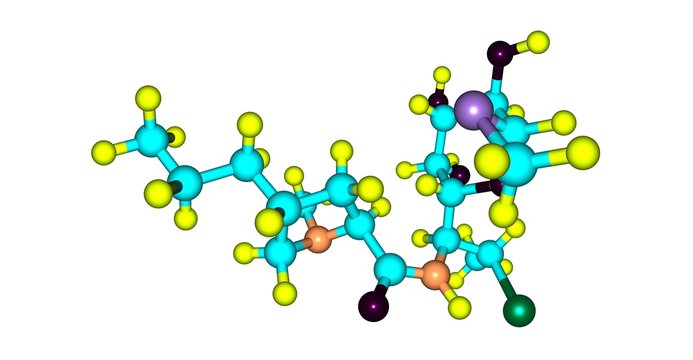 Clindamycin molecular structure isolated on white