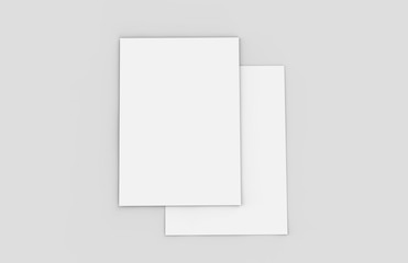 A4 paper on isolated white background, mock up template ready for your design, 3d illustration