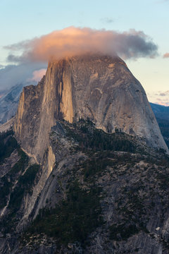 View of Half Dome from Glacier Point in Yosemite National Park, California