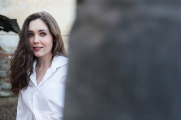 Portrait of a beautiful brunette