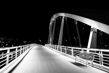 The Main Street Bridge at night, in Columbus, Ohio.