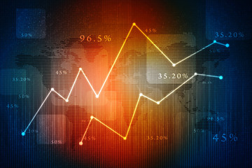 2d rendering Stock market online business concept. business Graph 