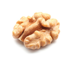 Tasty walnut on white background