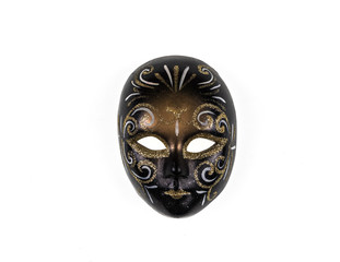 black venetian masquerade mask on white background