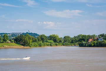 The Ohio River, in Cincinnati, Ohio