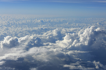 Naklejka premium cloud and sky, view from airplane