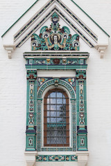 Architecture. Design. Beautiful window in the Orthodox Church. Specific