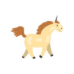 Beautiful unicorn, magic fantasy animal character cartoon vector Illustration on a white background