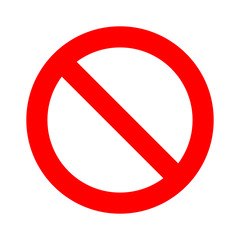 No Sign Icon Vector Template (Not Allowed, Forbidden, Prohibited)