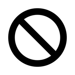 Black No Sign Icon Vector Template (Not Allowed, Forbidden, Prohibited)