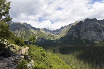 Naklejka na ściany i meble View on mountain Peaks of the High Tatras, Slovakia