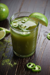 iced green tea with lime and green chilli