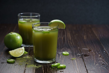 iced green tea with lime and green chilli