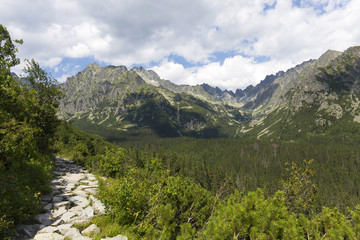 Naklejka na ściany i meble View on mountain Peaks of the High Tatras, Slovakia