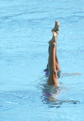 Compétition de natation synchronisée.