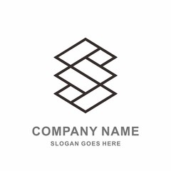 Geometric Infinity Square Space Box Architecture Interior Construction Business Company Stock Vector Logo Design Template