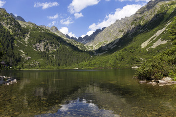 Obraz na płótnie Canvas View on mountain Peaks and alpine Landscape of the High Tatras, Slovakia