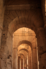 Well-preserved Colosseum of the Roman Empire. El Jem. Tunisia. Africa.