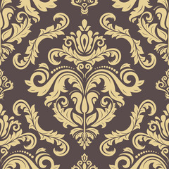 Classic seamless golden pattern. Traditional orient ornament. Classic vintage background