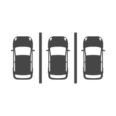 Cars in the parking lot, Parking icon © sljubisa
