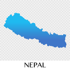 Nepal map in Asia continent illustration design