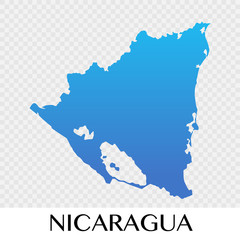 Nicaragua map in North America continent illustration design